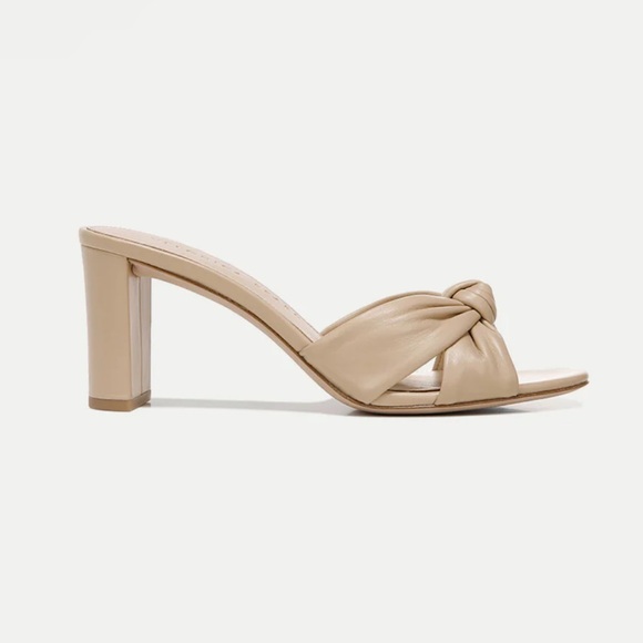 New! Veronica Beard Ganita Knot Front Leather Mules Sandals - Picture 4 of 12